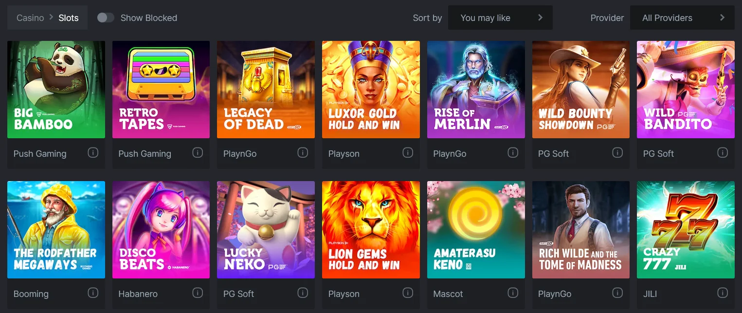 BC Game slots that you may like.