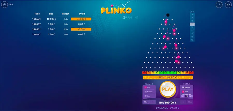Discover endless fun: play PLINOK on the OK Win platform!插图4 diuwin aviator